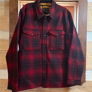 Filson Red and Black Plaid Wool Jacket